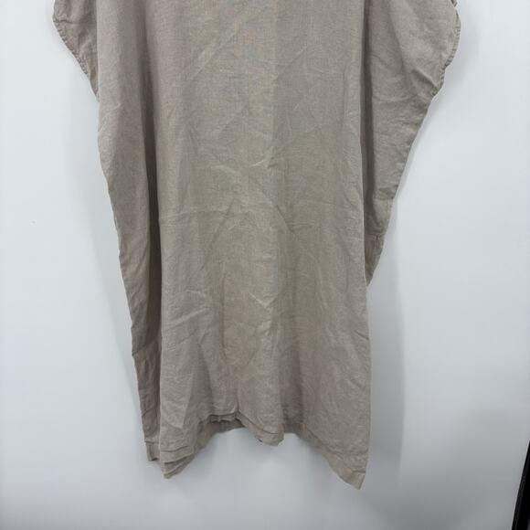 Linenfox Midi Dress Women XSmall Linen Lagenlook Oversized Boho Kaftan Comfy - Picture 4 of 8